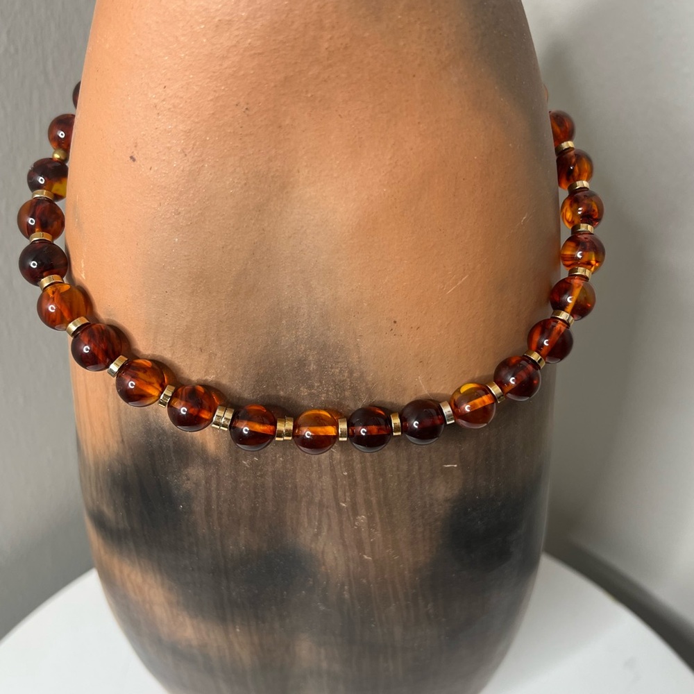 Amber beaded choker vintage 90’s‎